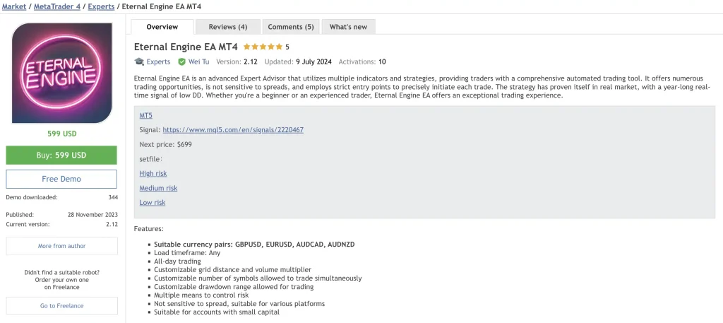 eternal engine ea on mql5