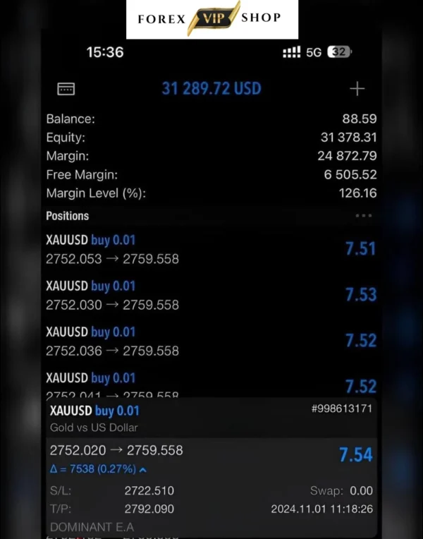Dominant EA V1.1 MT5 DOWNLOAD | Live Result 3