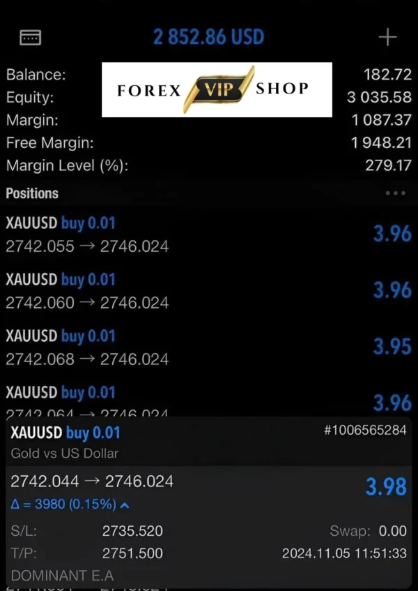 Dominant EA V1.1 MT5 DOWNLOAD | Live Result 4