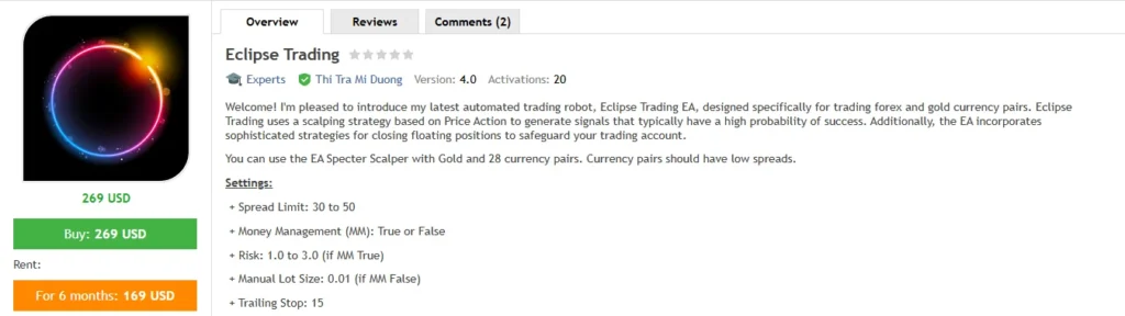  Eclipse Trading EA MT4