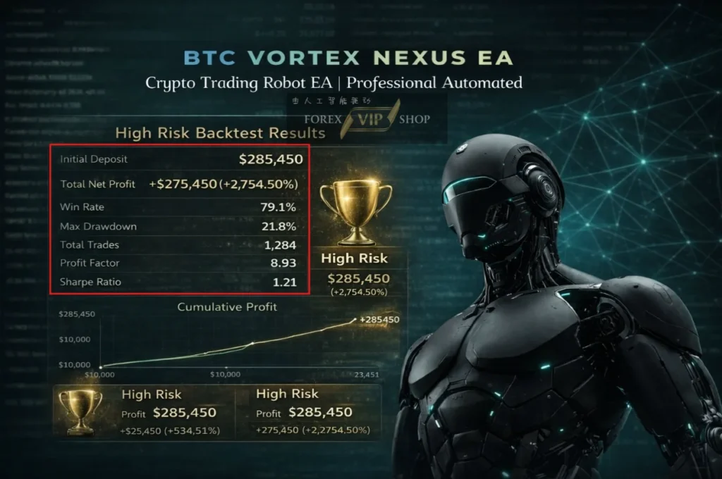 BTC Vortex Nexus EA MT5 Backtest High Risk