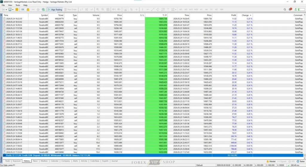 Gold Trap EA MT5 Result 