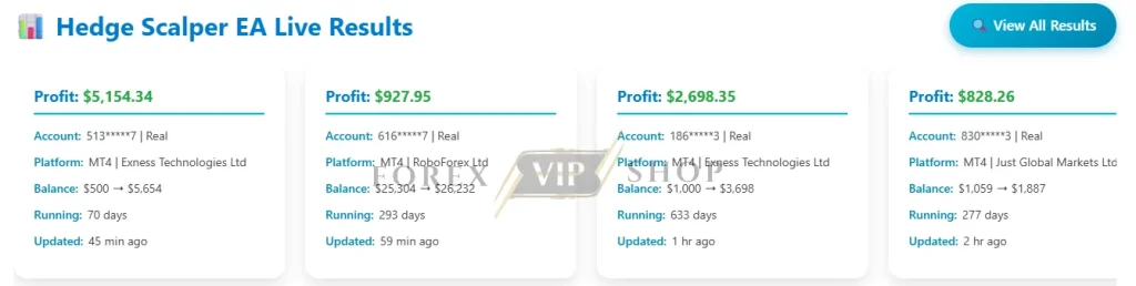 Hedge Scalper EA MT4 Result